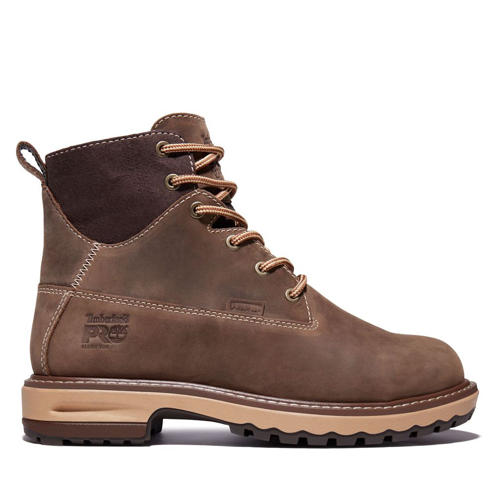 Botas de Trabajo Timberland Mujer Pro® Hightower 6” Alloy Toe Marrones - Chile OCL-108573
